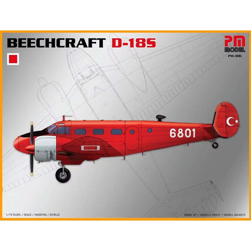 PM Model Beechcraft D-18S Yolcu-Yük Uçağı Plastik Uçak Maket Kiti