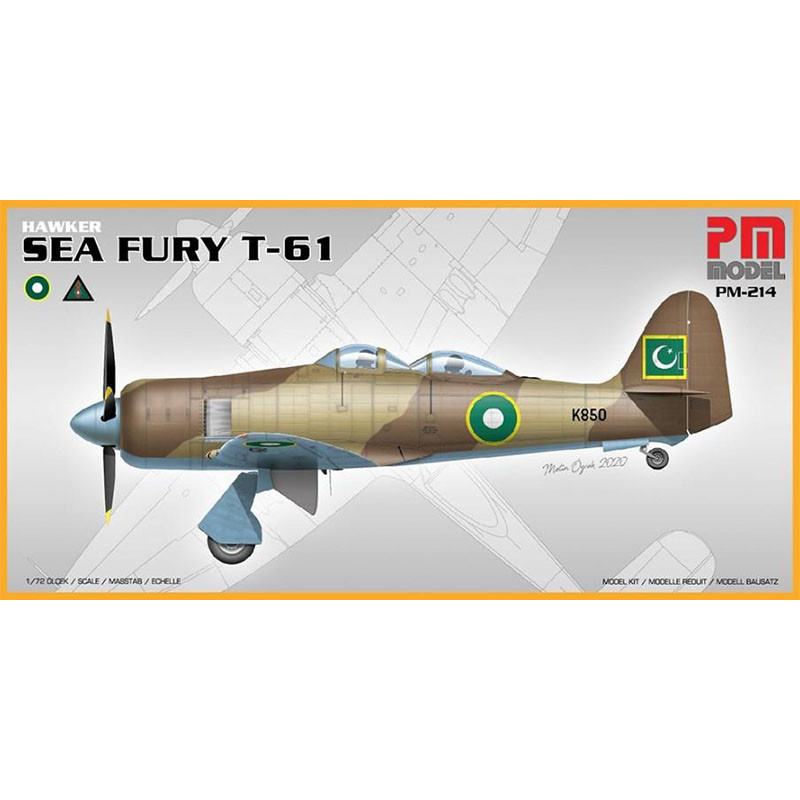 PM Model Hawker Sea Fury T-61 Avcı-Eğitim Uçağı 1/72 Demonte Plastik Maketi