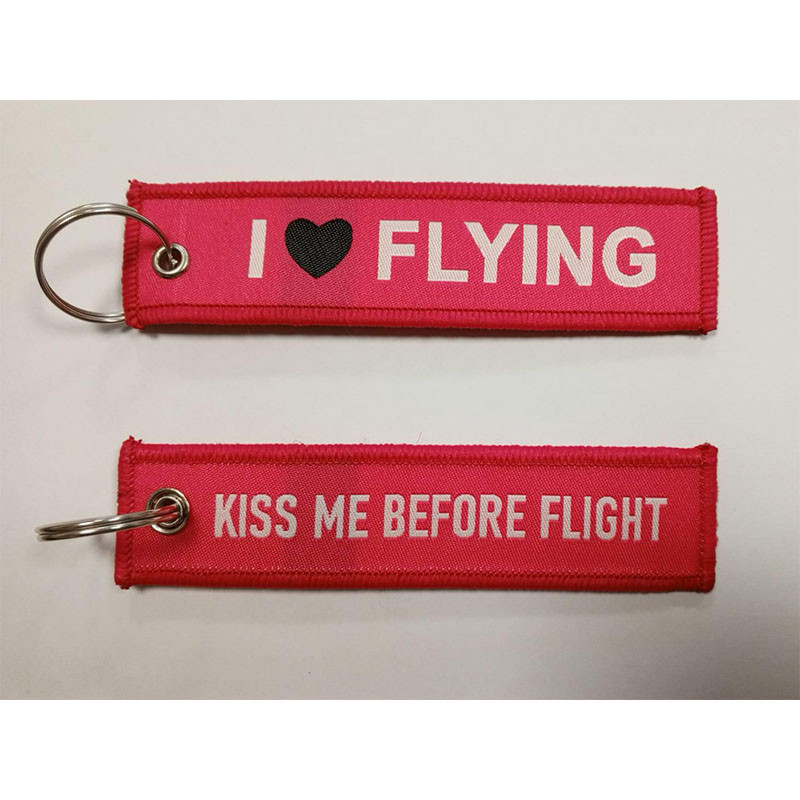 Anahtarlık Kumaş Kiss Me Pembe Havacılık Tasarımlı