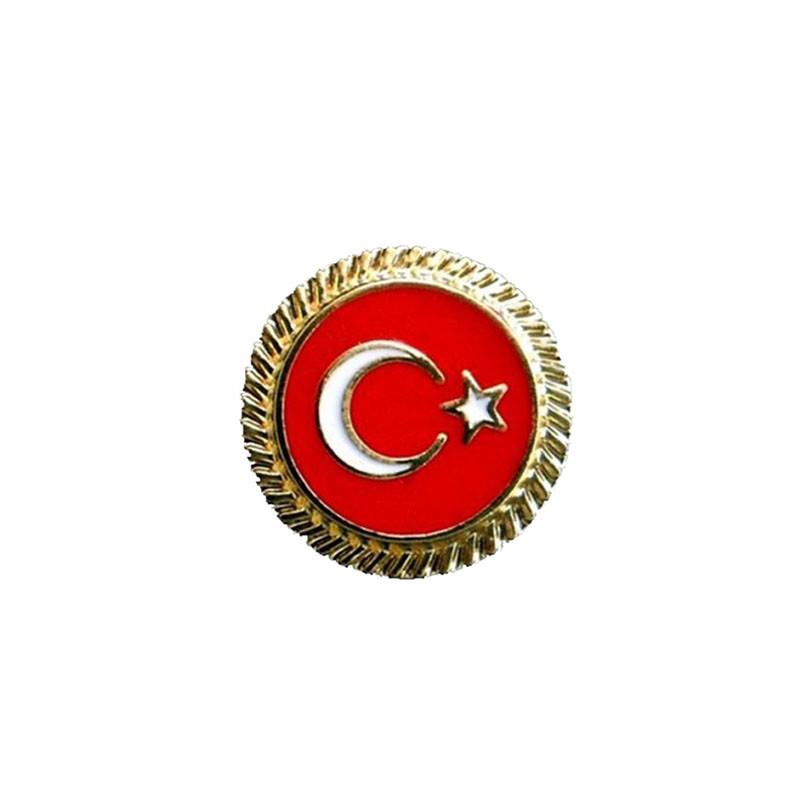 Rozet Ay Yıldız Rozeti Metal Yaka Bayrak Temalı Rozet